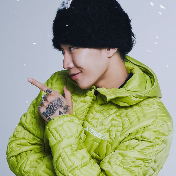 Green TERREX XPERIOR 프리마로프트 루즈 필 인슐레이티드 후드 재킷