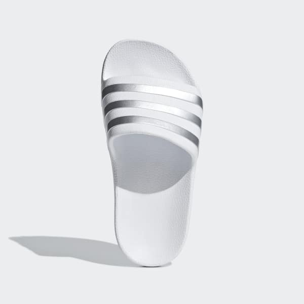 adidas silver sliders