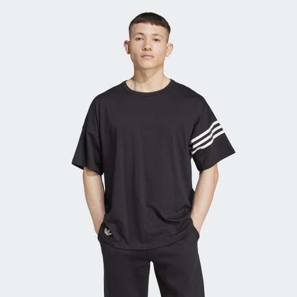 韓国人気 [アディダス] クルー マンツーマンTシャツ ブラック アディダス Neuclassics Tシャツ - ブラック | アディダス ジャパン
