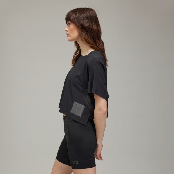 Noir T-shirt de running manches courtes Y-3
