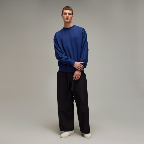 adidas Y-3 French Terry Crew Sweater - Blue | Free Shipping