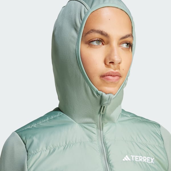 adidas Terrex Multi Hybrid Insulated Hooded Jacket - Green, Women's Hiking