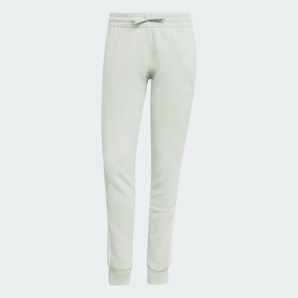 zelená Essentials 3-Stripes Fleece Joggers