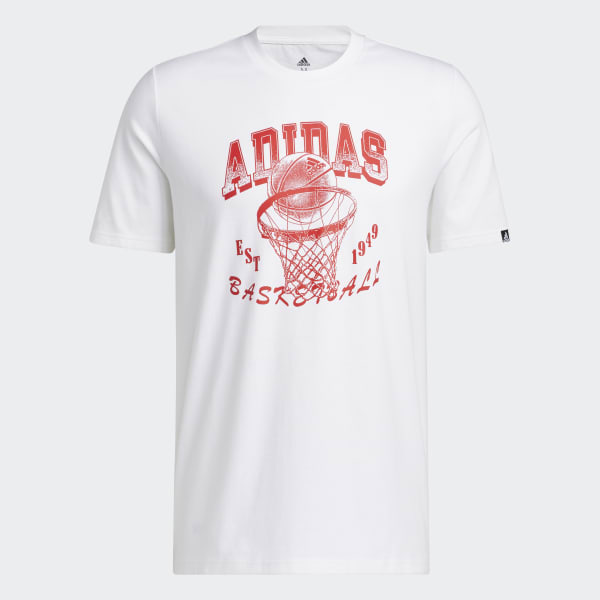 White World of adidas Basketball Graphic T-Shirt CD081