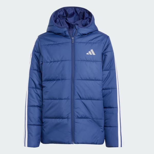 modrá Dětská polstrovaná bunda Essentials 3-Stripes