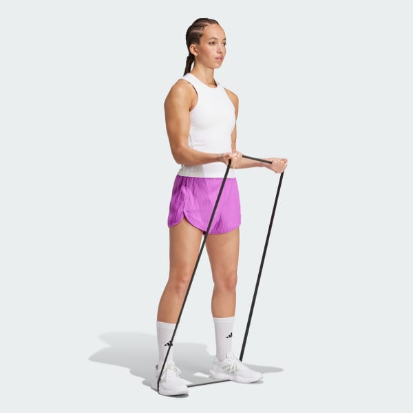 Purple Pacer All Gym Seasonal Rib High-Rise Tonal 3-Stripes Shorts