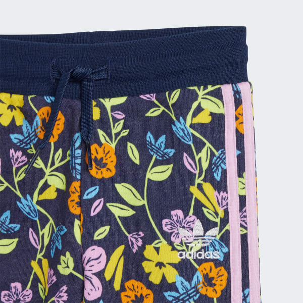 Floral adidas shorts set sale
