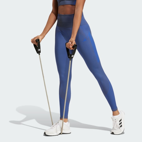 Niebieski Legginsy Seamless Branded 7/8