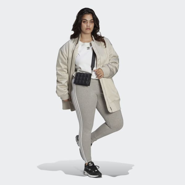Grey Adicolor Classics 3-Stripes Leggings (Plus Size)