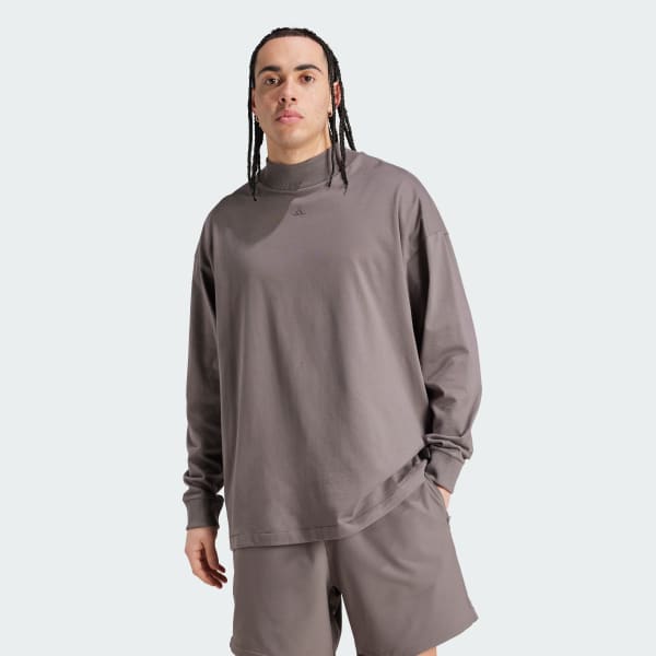 Brown adidas Basketball Long Sleeve Long-Sleeve Top