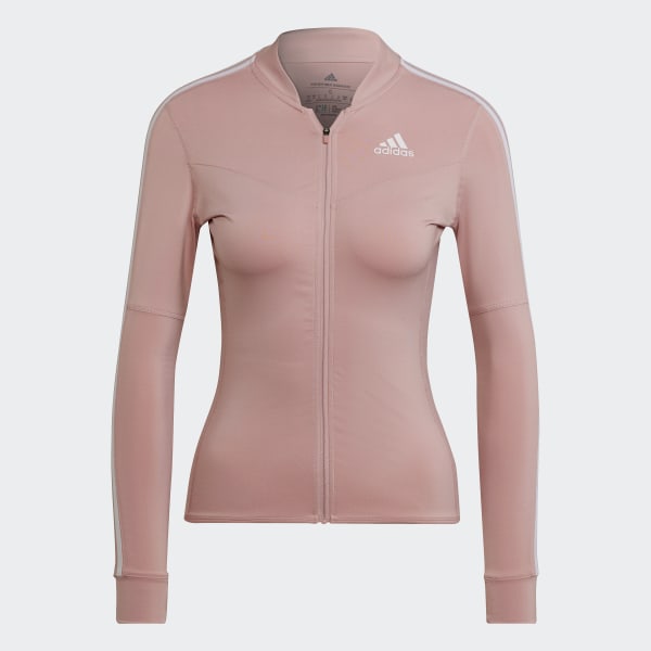 Rosa Jersey de Ciclismo Manga Larga Letras