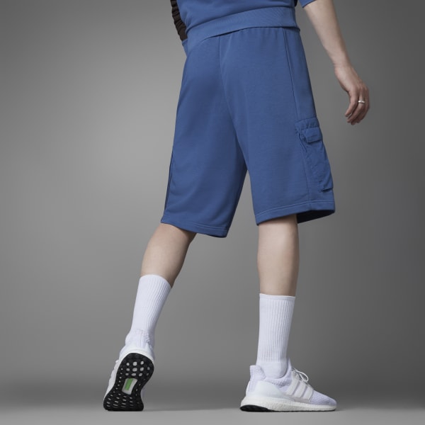 Blue Colorblock French Terry Shorts