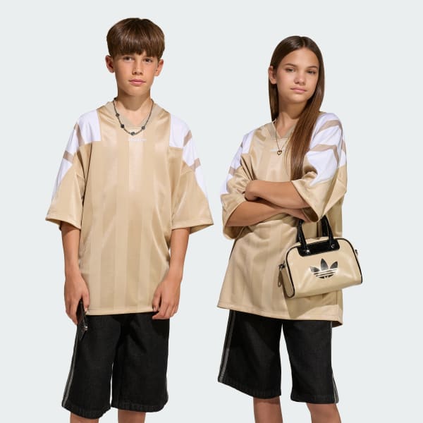 Μπεζ OVERSIZED BLOCKED JERSEY T-Shirt