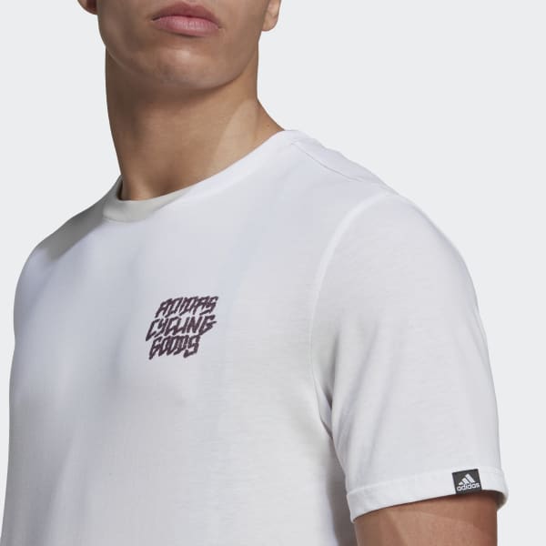 White Cycling Graphic T-Shirt QF197