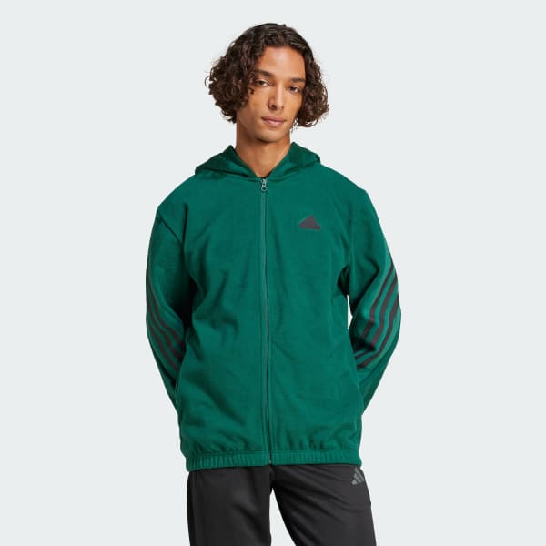 adidas Future Icons 3-Stripes Polar Fleece Full-zip Hoodie Grønn