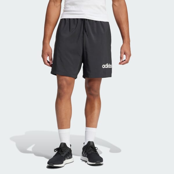 Black Essentials Linear Logo Shorts