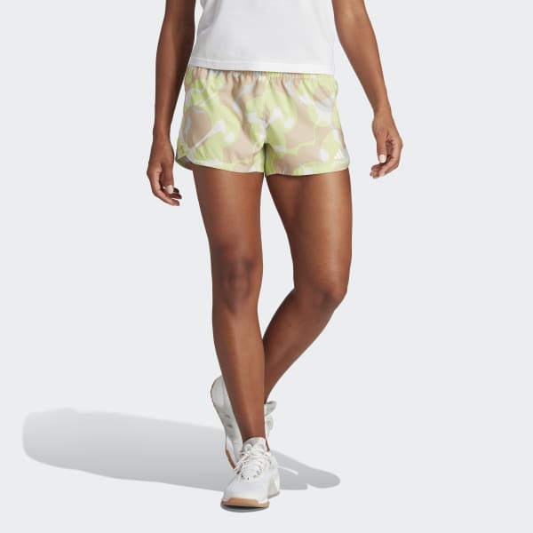 adidas Pacer Train Essentials Floral-Print Woven Shorts - Green | Women ...