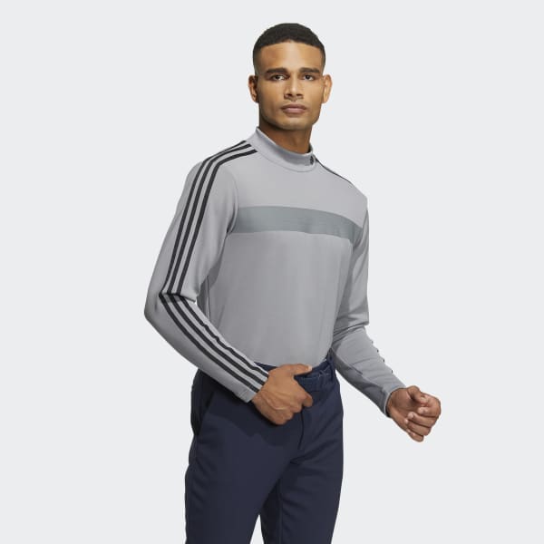 adidas AEROREADY 3-Stripes Mock Neck Long Sleeve Shirt - Grey | adidas ...