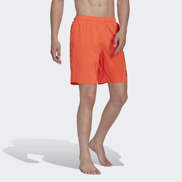 Rojo Shorts de Natación Color Sólido Largo Clásico 