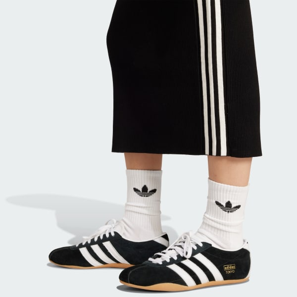スカート adidas SKIRT (JW2661) adidas Adicolor Knit 3-Stripes Skirt - Black | Free Shipping