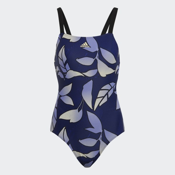 Blue Padded Graphic Swimsuit BG118