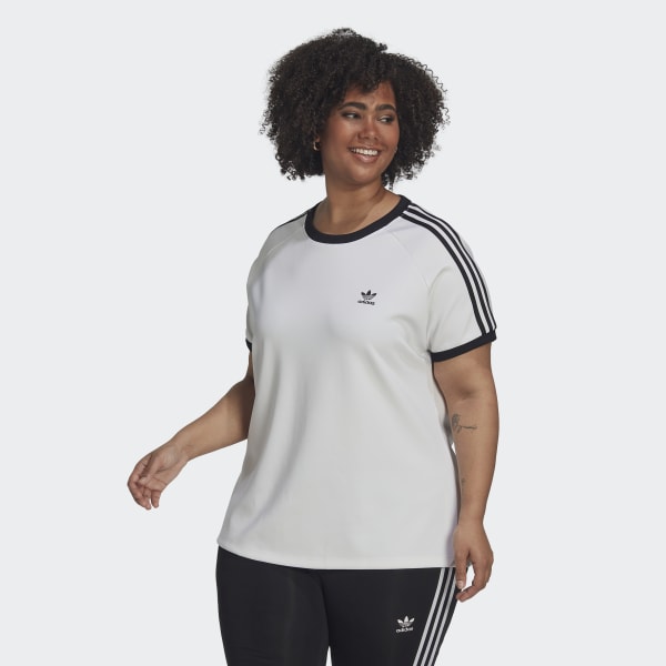 White Adicolor Classics Slim 3-Stripes T-Shirt (Plus Size) KA107