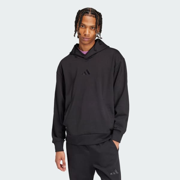 Negro Buzo de algodón perchado con capucha ALL SZN