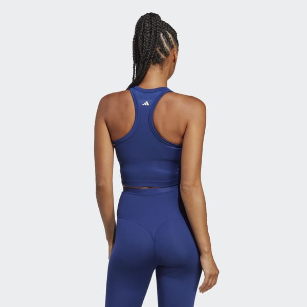blauw Sports Club Crop Graphic Tanktop