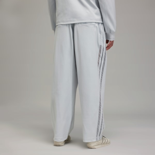 Grau Y-3 Mesh Stripes Trainingshose
