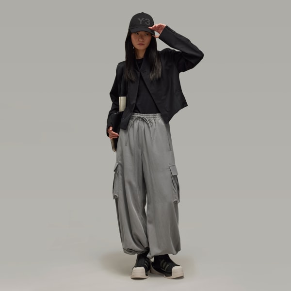 Grey Y-3 Washed Twill Pants