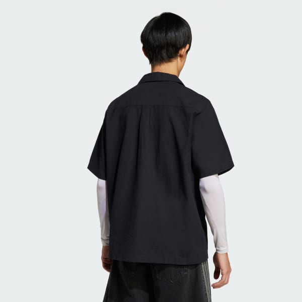 Czerń Koszula Essentials Seersucker Short Sleeve