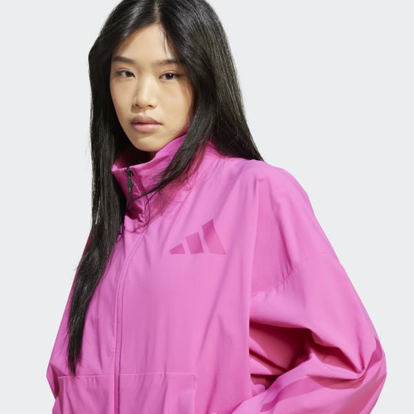 adidas Z.N.E. Woven Full-Zip Track Top - Pink | adidas Singapore
