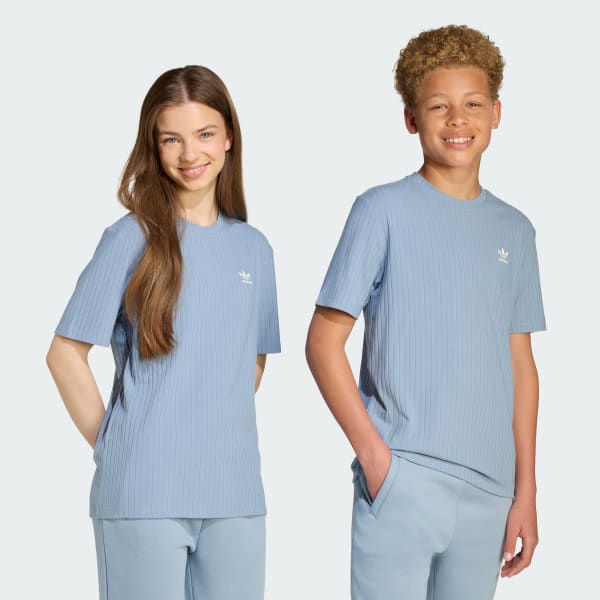 Azul T-shirt Canelada – Criança