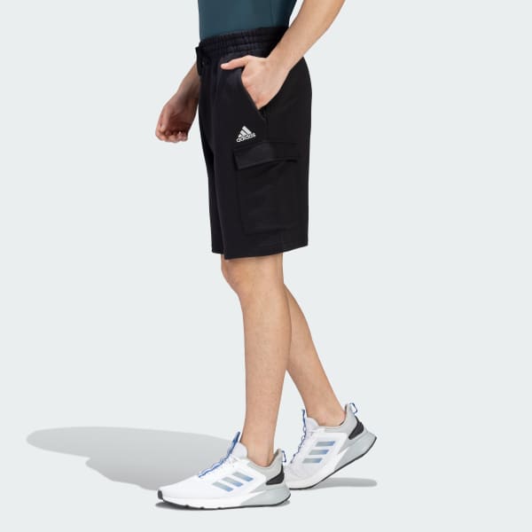 Black ESSENTIALS FRENCH TERRY CARGO SHORTS