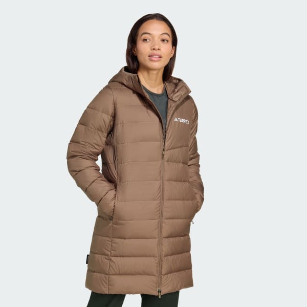 Marron Parka à capuche matelassage léger Terrex Multi 2.0