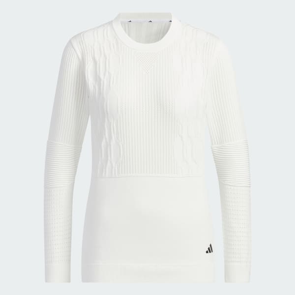 White 프라임니트 그라데이션 패턴 롱 슬리브 크루넥 풀오버