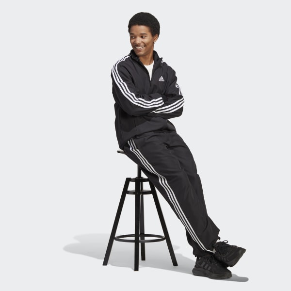 Black 3-Stripes Woven Track Suit