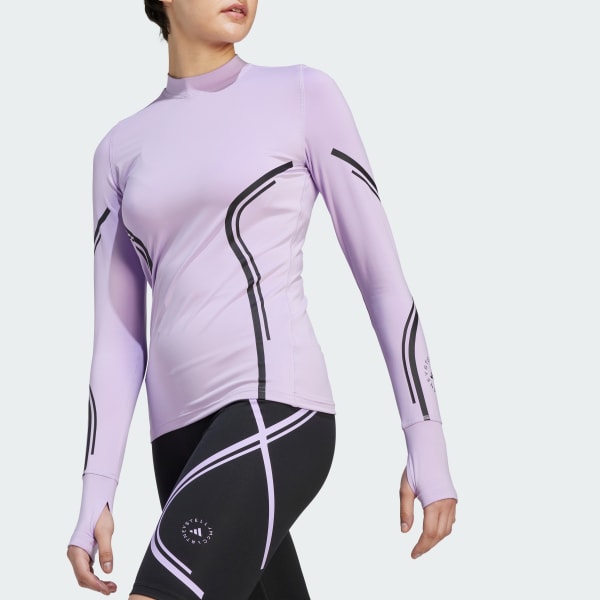 Purple adidas by Stella McCartney TruePace High-Neck Long Sleeve Tee