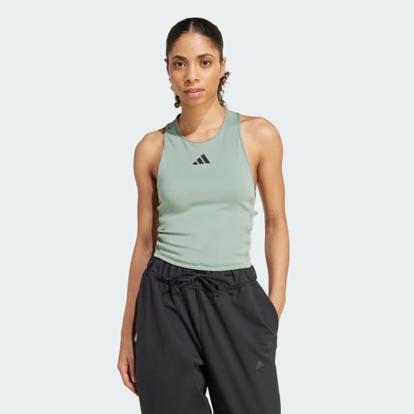 Hijau Tank Top Bra Power 3-Stripes Racerback