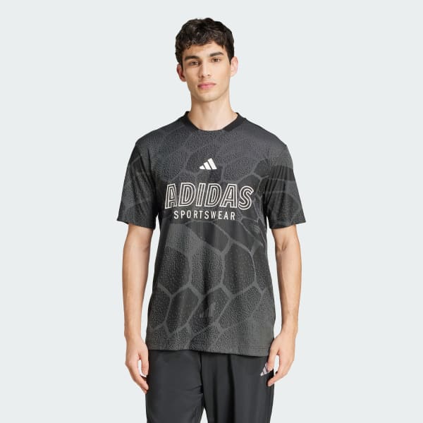 Gris Polera House of Tiro Jacquard Manga Corta
