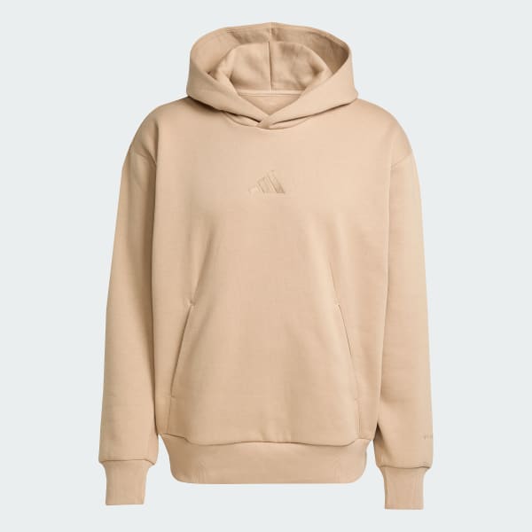 adidas ALL SZN Fleece Hoodie - Brown | Free Shipping with adiClub