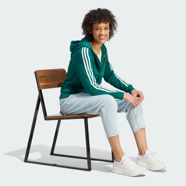 Regeneration Onkel eller Mister Forinden adidas Essentials 3-Stripes Full-Zip Fleece Hoodie - Green | Women's  Lifestyle | adidas US