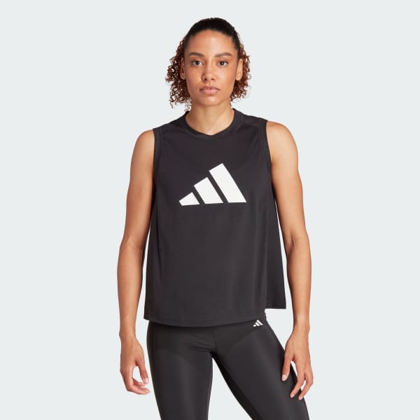 Negro Playera sin Mangas de Entrenamiento Train Essentials Big Performance Logo