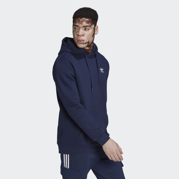 Niebieski Adicolor Essentials Trefoil Hoodie JKZ47