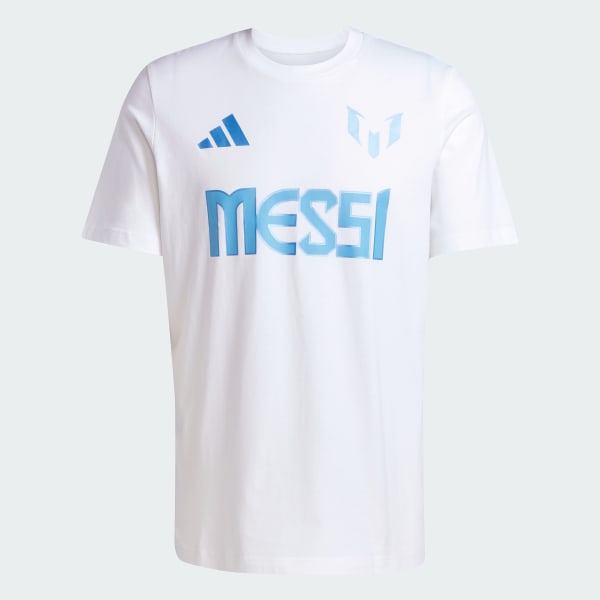 White Messi Name and Number Graphic Tee