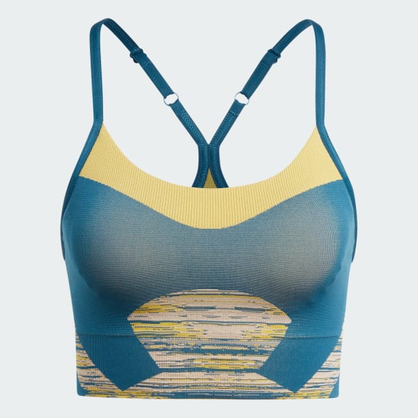 Niebieski Biustonosz adidas by Stella McCartney TrueStrength Yoga Seamless Medium Support Sports