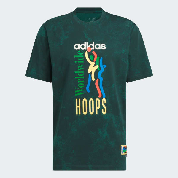 Verde Polo Estampado Worldwide Hoops