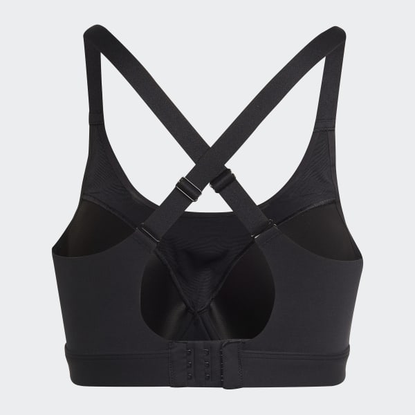 adidas Training Sculpt sports light support sports bra with seam detail in  black, GL3472