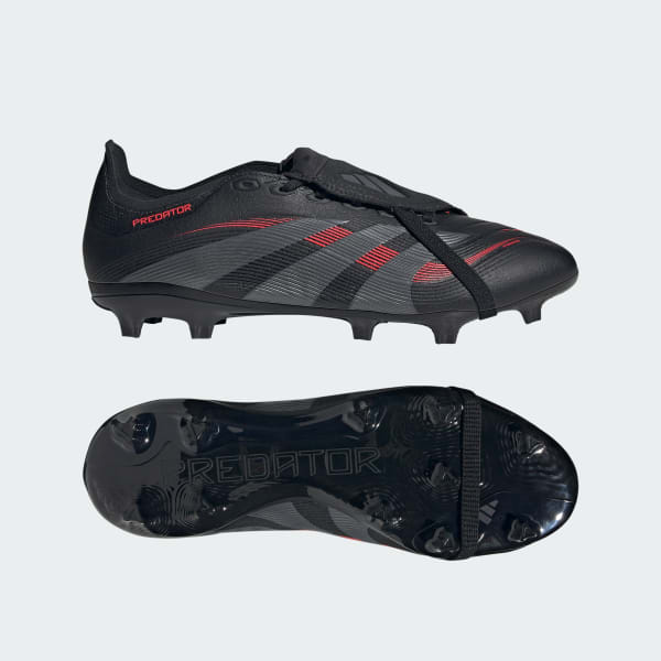 Black Predator League Fold-Over Tongue Firm/Multi-Ground Boots