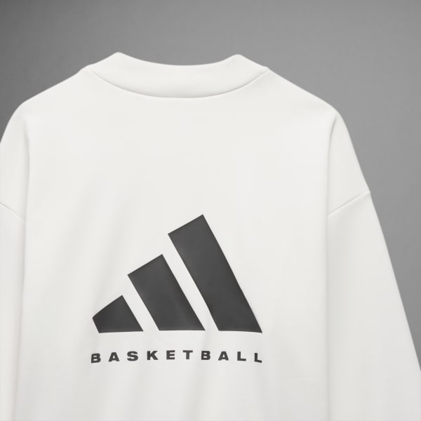 Λευκό adidas Basketball Crew Sweatshirt